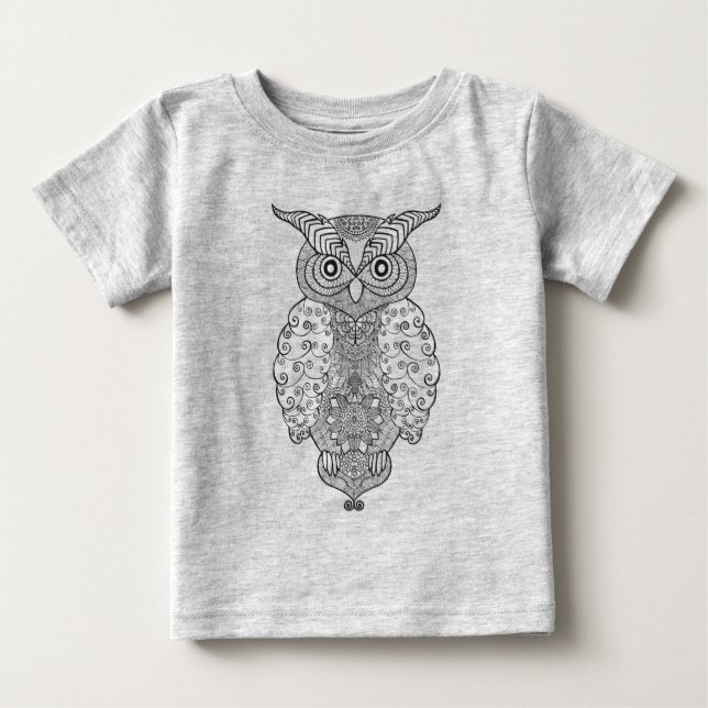 Doodle Owl Baby T-Shirt (Front)