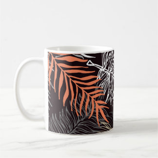 Doodle Palm: Hand-Drawn Leafy Pattern. Coffee Mug
