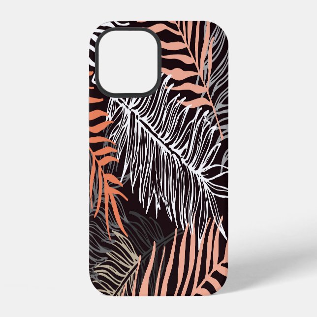 Doodle Palm: Hand-Drawn Leafy Pattern. iPhone Case (Back)