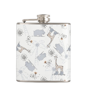 doodle pattern 2 hip flask