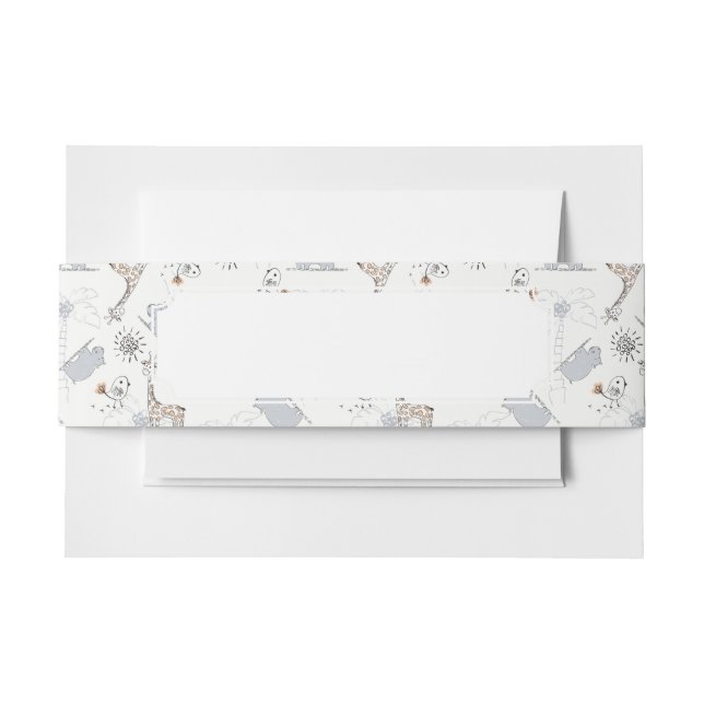 doodle pattern 2 invitation belly band (Front Example)