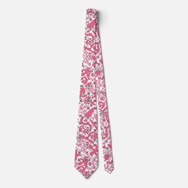 Doodle Pattern in Pink.01.w Tie (Front)