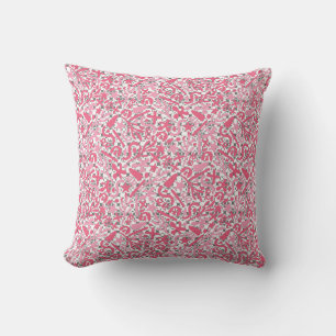 Doodle Pattern in Pink.01.w White BG Cushion