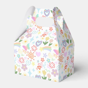 Doodle pattern pastel shade favour box