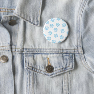 Doodle Paws, Dog Paws, Baby Blue Paws 6 Cm Round Badge