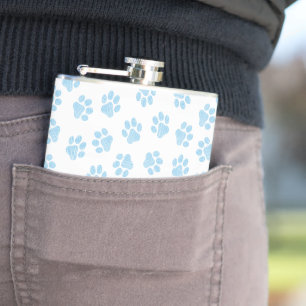 Doodle Paws, Dog Paws, Baby Blue Paws Hip Flask