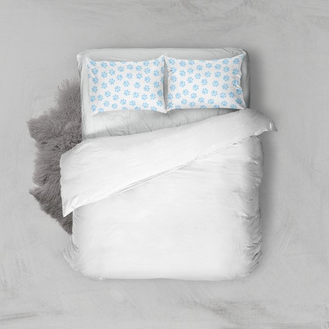 Doodle Paws, Dog Paws, Baby Blue Paws Pillowcase (Creator Uploaded)