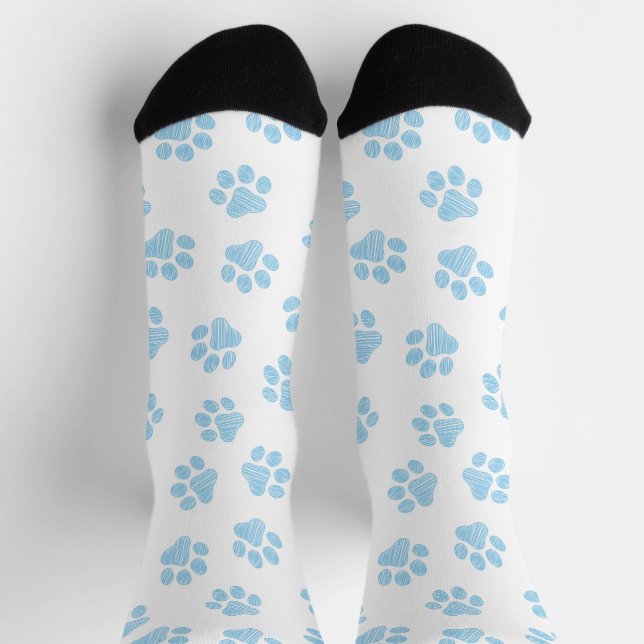 Doodle Paws, Dog Paws, Baby Blue Paws Socks (Top)