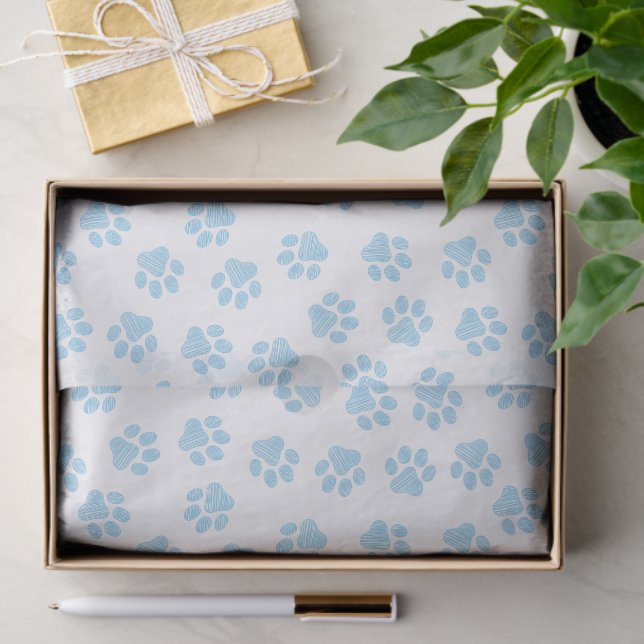 Doodle Paws, Dog Paws, Baby Blue Paws Tissue Paper (Gift)