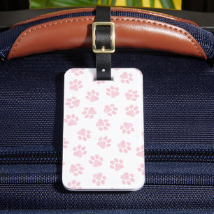 Doodle Paws, Dog Paws, Baby Pink Paws Luggage Tag