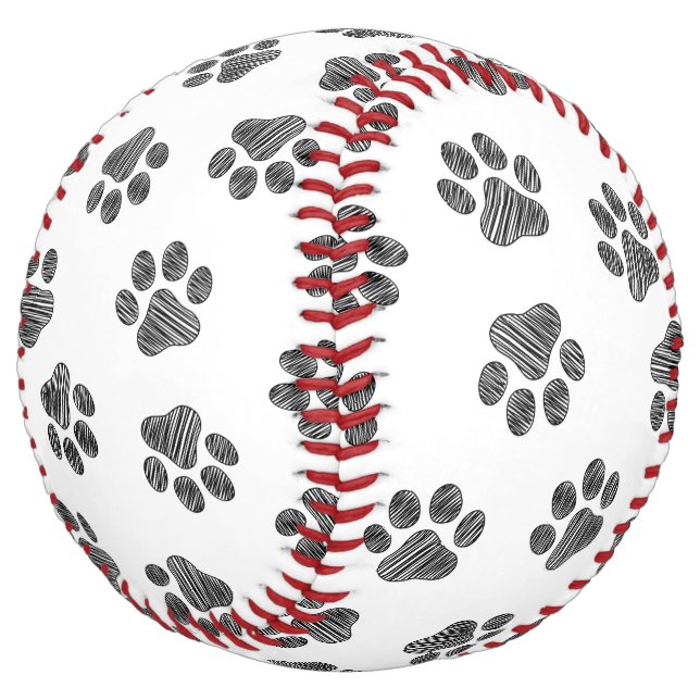 Doodle Paws, Dog Paws, Black Paws Softball (Angled)