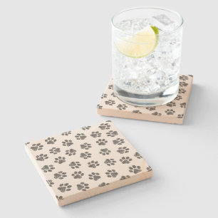 Doodle Paws, Dog Paws, Black Paws Stone Coaster