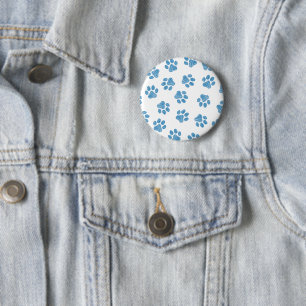 Doodle Paws, Dog Paws, Blue Paws 6 Cm Round Badge