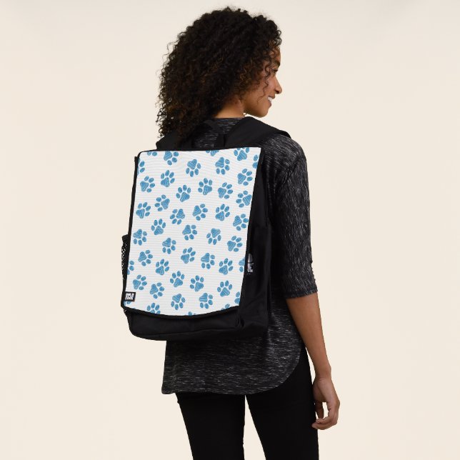 Doodle Paws, Dog Paws, Blue Paws Backpack (Worn)