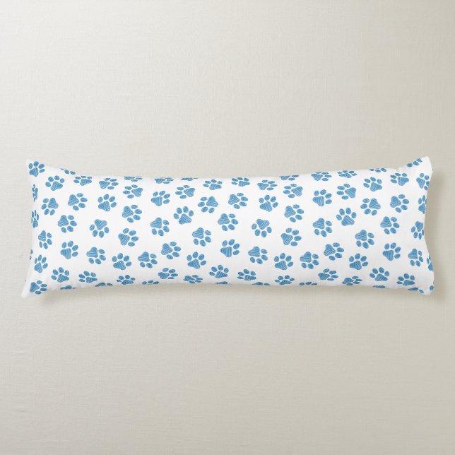 Doodle Paws, Dog Paws, Blue Paws Body Cushion (Front)