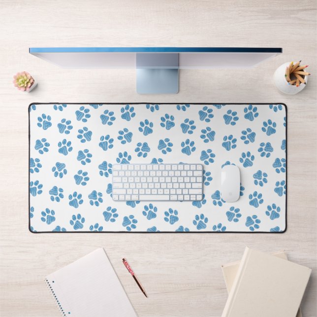 Doodle Paws, Dog Paws, Blue Paws Desk Mat (Office 1)