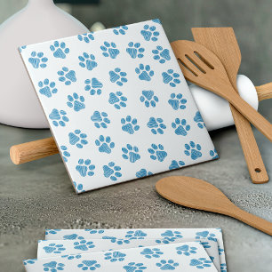 Doodle Paws, Dog Paws, Blue Paws Tile