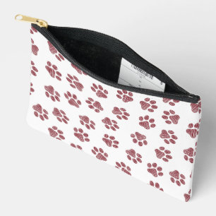 Doodle Paws, Dog Paws, Burgundy Paws Accessory Pouch