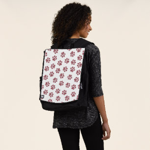 Doodle Paws, Dog Paws, Burgundy Paws Backpack
