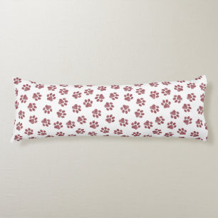 Doodle Paws, Dog Paws, Burgundy Paws Body Cushion