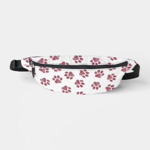 Doodle Paws, Dog Paws, Burgundy Paws Bum Bags