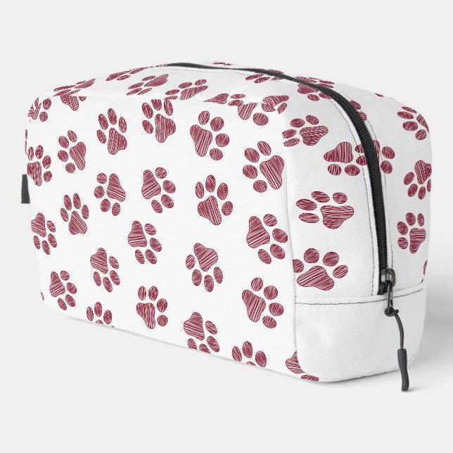 Doodle Paws, Dog Paws, Burgundy Paws Dopp Kit (Right Corner)