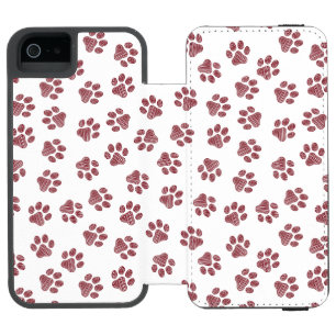 Doodle Paws, Dog Paws, Burgundy Paws Incipio Watson™ iPhone 5 Wallet Case