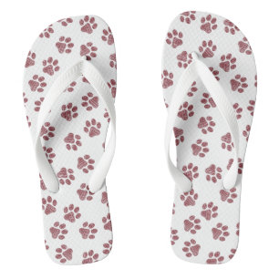 Doodle Paws, Dog Paws, Burgundy Paws Jandals