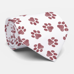 Doodle Paws, Dog Paws, Burgundy Paws Tie
