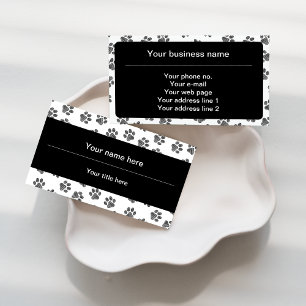 Doodle Paws, Dog Paws, Cat Paws, Black Paws Business Card