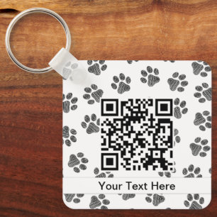 Doodle Paws, Dog Paws, Cat Paws, Black Paws Key Ring