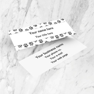 Doodle Paws, Dog Paws, Cat Paws, Black Paws Mini Business Card