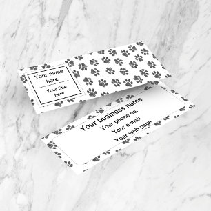 Doodle Paws, Dog Paws, Cat Paws, Black Paws Mini Business Card