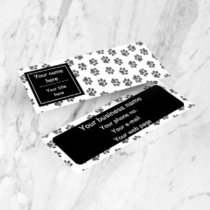 Doodle Paws, Dog Paws, Cat Paws, Black Paws Mini Business Card