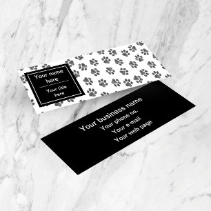 Doodle Paws, Dog Paws, Cat Paws, Black Paws Mini Business Card