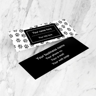 Doodle Paws, Dog Paws, Cat Paws, Black Paws Mini Business Card