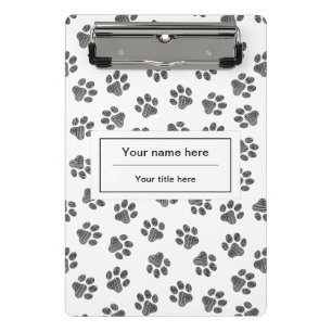 Doodle Paws, Dog Paws, Cat Paws, Black Paws Mini Clipboard