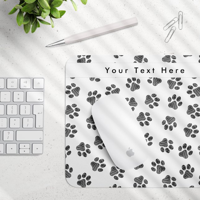 Doodle Paws, Dog Paws, Cat Paws, Black Paws Mouse Pad (Creator Uploaded)