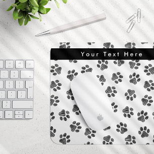 Doodle Paws, Dog Paws, Cat Paws, Black Paws Mouse Pad