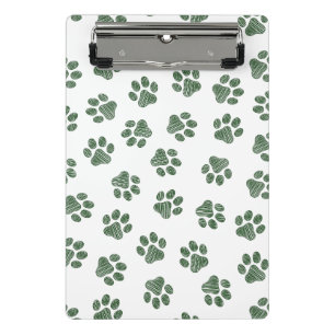 Doodle Paws, Dog Paws, Green Paws Mini Clipboard