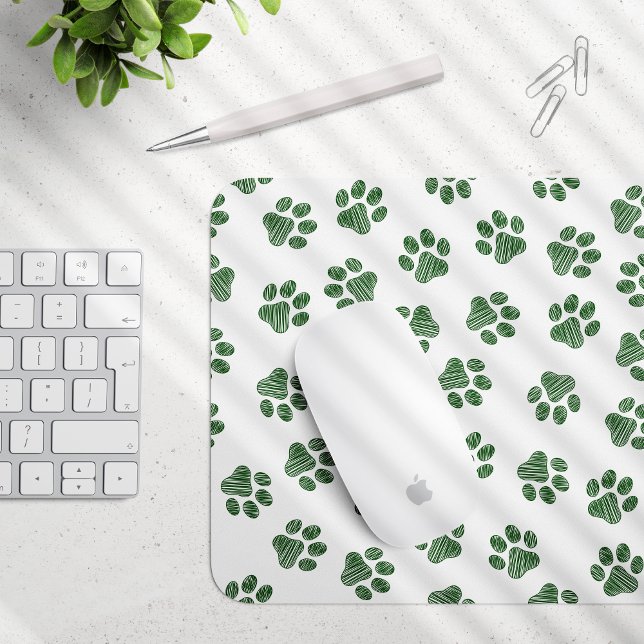Doodle Paws, Dog Paws, Green Paws Mouse Pad (Creator Uploaded)