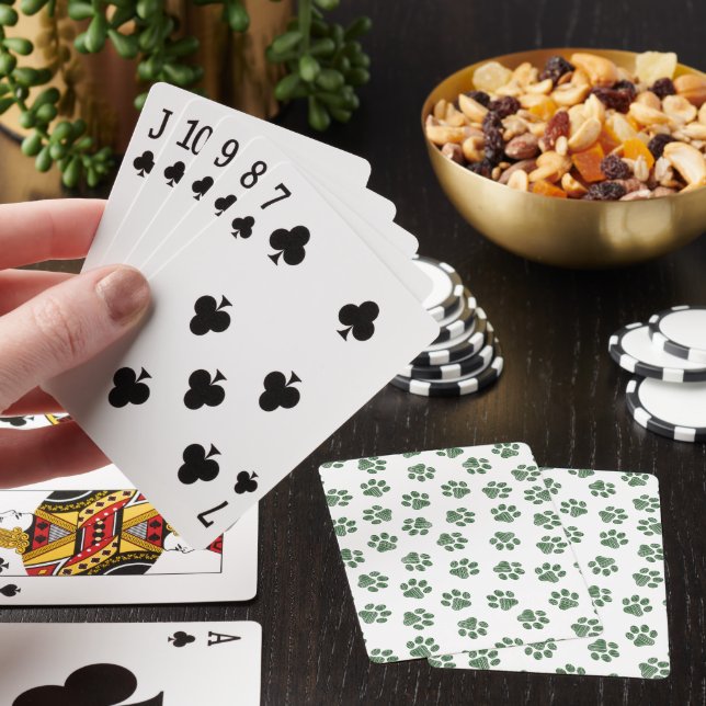 Doodle Paws, Dog Paws, Green Paws Playing Cards (In Situ)