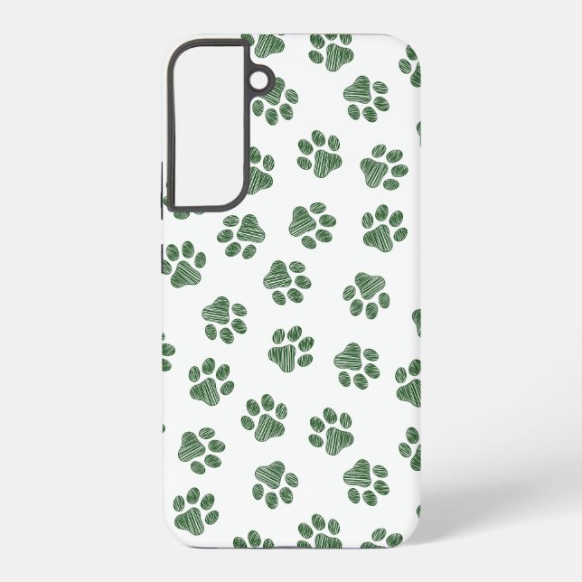 Doodle Paws, Dog Paws, Green Paws Samsung Galaxy S22+ Case (Back)