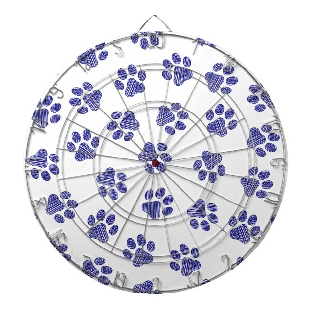 Doodle Paws, Dog Paws, Navy Blue Paws Dartboard (Front)