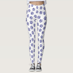 Doodle Paws, Dog Paws, Navy Blue Paws Leggings