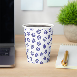 Doodle Paws, Dog Paws, Navy Blue Paws Paper Cups