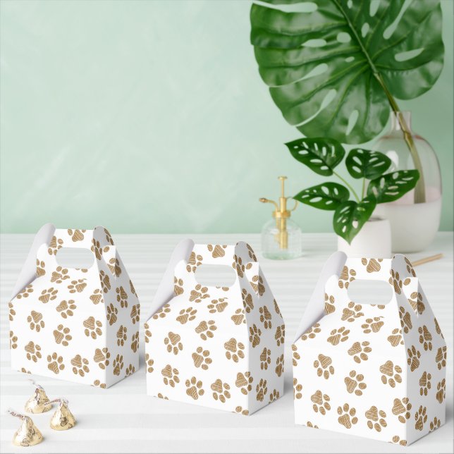 Doodle Paws, Dog Paws, Orange Gold Paws Favour Box (Multiple)