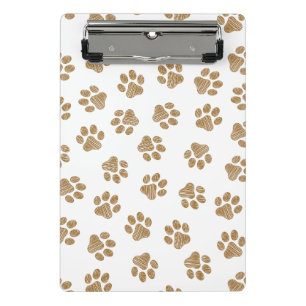Doodle Paws, Dog Paws, Orange Gold Paws Mini Clipboard