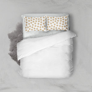 Doodle Paws, Dog Paws, Orange Gold Paws Pillowcase