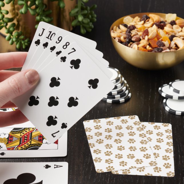 Doodle Paws, Dog Paws, Orange Gold Paws Playing Cards (In Situ)